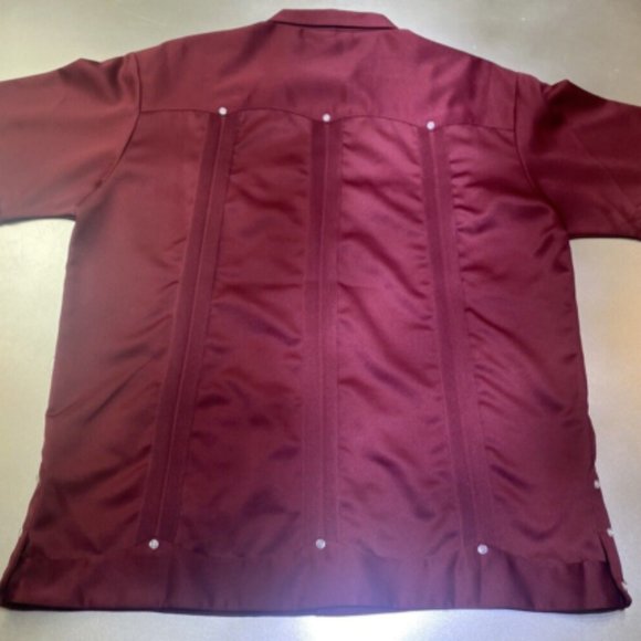 Guayabera Campos 42 White Button Shirt Bordados Finos Copacabana 4 pockets - Picture 7 of 12